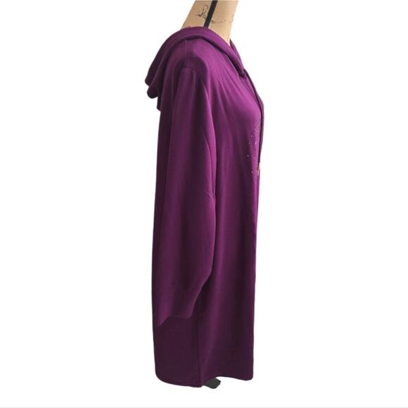 Calvin Klein Purple Plum Hooded Super Soft CK Dress Plus Size 3X New - Picture 3 of 8
